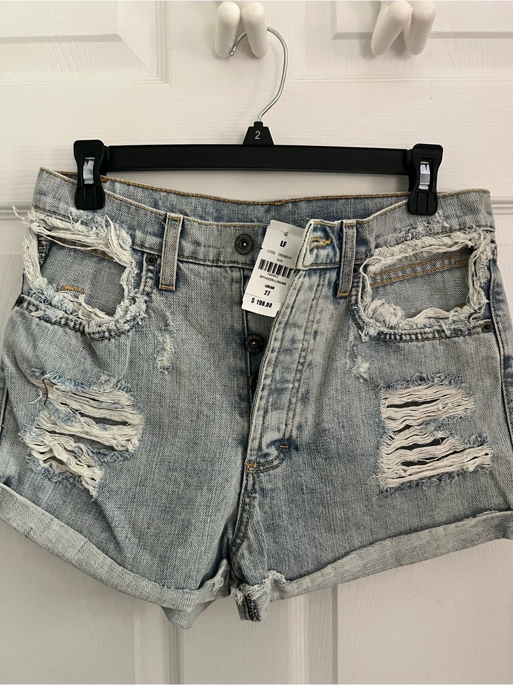 NWT Carmar LF Light Blue Distressed Denim Jean Shorts
